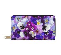 YUNWEIKEJI Pensamiento gráfico Pascua Flores de Primavera, Carteras Cartera de Gran Capacidad para Hombres y Mujeres Carteras Tarjeta de crédito Cartera de Cuero de Microfibra