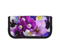 YUNWEIKEJI Pensamiento gráfico Pascua Flores de Primavera, Estuche para lápices, Estuche para lápices de Lona Bolsa para cosméticos de Gran Capacidad