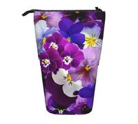 YUNWEIKEJI Pensamiento gráfico Pascua Flores de Primavera, Estuche telescópico para lápices, Soporte para lápices con Cremallera, Bolsa de Maquillaje, Bolsa para lápices