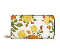 YUNWEIKEJI Peonía Flor Amarilla, Carteras Cartera de Gran Capacidad para Hombres y Mujeres Carteras Tarjeta de crédito Cartera de Cuero de Microfibra