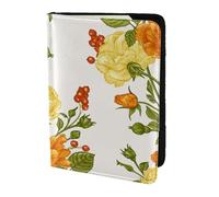 YUNWEIKEJI Peonía Flor Amarilla, Funda para Pasaporte Cartera de Viaje de Cuero PU Funda para Pasaporte Fundas para Pasaporte 5,5 Pulgadas