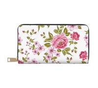 YUNWEIKEJI Peonías Rosa Paja, Carteras Cartera de Gran Capacidad para Hombres y Mujeres Carteras Tarjeta de crédito Cartera de Cuero de Microfibra