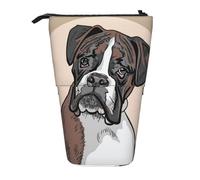 YUNWEIKEJI Perro Boxeador, Estuche telescópico para lápices, Soporte para lápices con Cremallera, Bolsa de Maquillaje, Bolsa para lápices