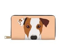 YUNWEIKEJI Perro Jack Russell Terrier, Carteras Cartera de Gran Capacidad para Hombres y Mujeres Carteras Tarjeta de crédito Cartera de Cuero de Microfibra