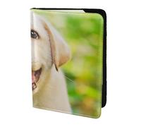 YUNWEIKEJI Perro Labrador Retriever Cachorro, Funda para Pasaporte Cartera de Viaje de Cuero PU Funda para Pasaporte Fundas para Pasaporte 5,5 Pulgadas