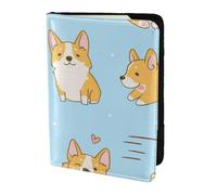 YUNWEIKEJI Perro Lindo Corgi Kawaii, Funda para Pasaporte Cartera de Viaje de Cuero PU Funda para Pasaporte Fundas para Pasaporte 5,5 Pulgadas
