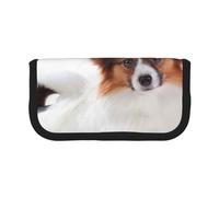 YUNWEIKEJI Perro Papillon Esponjoso, Estuche para lápices, Estuche para lápices de Lona Bolsa para cosméticos de Gran Capacidad