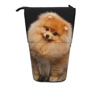 YUNWEIKEJI Perro Pomerania Cachorro Lindo, Estuche telescópico para lápices, Soporte para lápices con Cremallera, Bolsa de Maquillaje, Bolsa para lápices