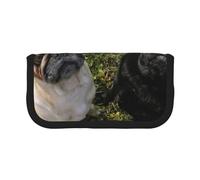YUNWEIKEJI Perro Pug Blanco Y Negro, Estuche para lápices, Estuche para lápices de Lona Bolsa para cosméticos de Gran Capacidad