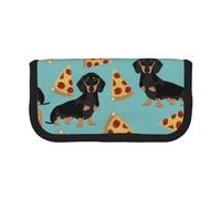 YUNWEIKEJI Perro Salchicha Pizza, Estuche para lápices, Estuche para lápices de Lona Bolsa para cosméticos de Gran Capacidad