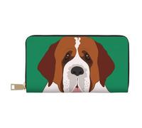 YUNWEIKEJI Perro San Bernardo, Carteras Cartera de Gran Capacidad para Hombres y Mujeres Carteras Tarjeta de crédito Cartera de Cuero de Microfibra