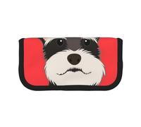 YUNWEIKEJI Perro Schnauzer Amigo, Estuche para lápices, Estuche para lápices de Lona Bolsa para cosméticos de Gran Capacidad