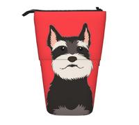 YUNWEIKEJI Perro Schnauzer Amigo, Estuche telescópico para lápices, Soporte para lápices con Cremallera, Bolsa de Maquillaje, Bolsa para lápices
