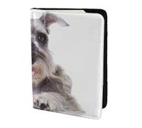 YUNWEIKEJI Perro Schnauzer Lindo, Funda para Pasaporte Cartera de Viaje de Cuero PU Funda para Pasaporte Fundas para Pasaporte 5,5 Pulgadas