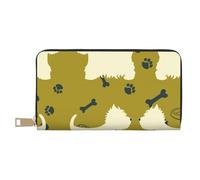 YUNWEIKEJI Perro Silueta Oeste Highland Animal Oeste, Carteras Cartera de Gran Capacidad para Hombres y Mujeres Carteras Tarjeta de crédito Cartera de Cuero de Microfibra