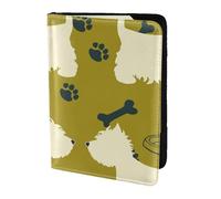 YUNWEIKEJI Perro Silueta Oeste Highland Animal Oeste, Funda para Pasaporte Cartera de Viaje de Cuero PU Funda para Pasaporte Fundas para Pasaporte 5,5 Pulgadas