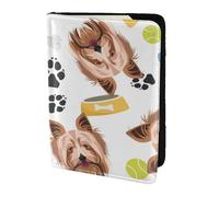 YUNWEIKEJI Perro Sonriente Yorkshire Terrier, Funda para Pasaporte Cartera de Viaje de Cuero PU Funda para Pasaporte Fundas para Pasaporte 5,5 Pulgadas