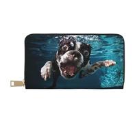 YUNWEIKEJI Perro Submarino Boston Terrier, Carteras Cartera de Gran Capacidad para Hombres y Mujeres Carteras Tarjeta de crédito Cartera de Cuero de Microfibra