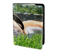 YUNWEIKEJI Perros Boxer Hierba Verde Mascotas Perros De Césped, Funda para Pasaporte Cartera de Viaje de Cuero PU Funda para Pasaporte Fundas para Pasaporte 5,5 Pulgadas