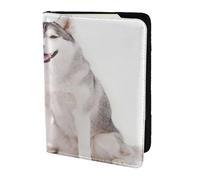 YUNWEIKEJI Perros Husky Impresos, Funda para Pasaporte Cartera de Viaje de Cuero PU Funda para Pasaporte Fundas para Pasaporte 5,5 Pulgadas