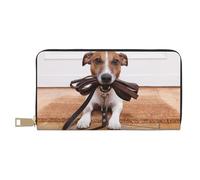 YUNWEIKEJI Perros Jack Russell Terrier Animales, Carteras Cartera de Gran Capacidad para Hombres y Mujeres Carteras Tarjeta de crédito Cartera de Cuero de Microfibra