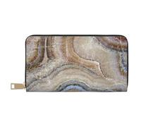 YUNWEIKEJI Piedra Ónix Estampado Azul Pálido, Carteras Cartera de Gran Capacidad para Hombres y Mujeres Carteras Tarjeta de crédito Cartera de Cuero de Microfibra