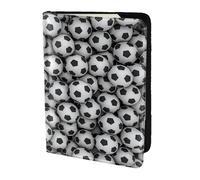 YUNWEIKEJI Pila de balones de fútbol de impresión, Funda para Pasaporte Cartera de Viaje de Cuero PU Funda para Pasaporte Fundas para Pasaporte 5,5 Pulgadas