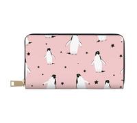 YUNWEIKEJI Pingüinos Estrellas Ave Marina, Carteras Cartera de Gran Capacidad para Hombres y Mujeres Carteras Tarjeta de crédito Cartera de Cuero de Microfibra
