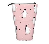 YUNWEIKEJI Pingüinos Estrellas Ave Marina, Estuche telescópico para lápices, Soporte para lápices con Cremallera, Bolsa de Maquillaje, Bolsa para lápices