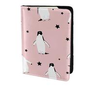 YUNWEIKEJI Pingüinos Estrellas Ave Marina, Funda para Pasaporte Cartera de Viaje de Cuero PU Funda para Pasaporte Fundas para Pasaporte 5,5 Pulgadas
