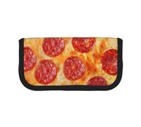YUNWEIKEJI Pizza de peperoni Modelo 3D, Estuche para lápices, Estuche para lápices de Lona Bolsa para cosméticos de Gran Capacidad