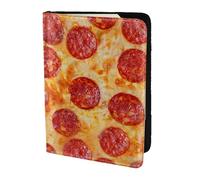 YUNWEIKEJI Pizza de peperoni Modelo 3D, Funda para Pasaporte Cartera de Viaje de Cuero PU Funda para Pasaporte Fundas para Pasaporte 5,5 Pulgadas