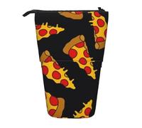 YUNWEIKEJI Pizza Garabato, Estuche telescópico para lápices, Soporte para lápices con Cremallera, Bolsa de Maquillaje, Bolsa para lápices