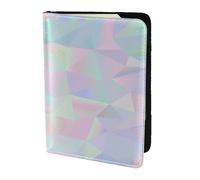 YUNWEIKEJI Poligonal holográfico Iridiscente Abstracto, Funda para Pasaporte Cartera de Viaje de Cuero PU Funda para Pasaporte Fundas para Pasaporte 5,5 Pulgadas