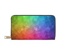 YUNWEIKEJI Poligonal Multicolor Que consiste en triángulos Arco Iris, Carteras Cartera de Gran Capacidad para Hombres y Mujeres Carteras Tarjeta de crédito Cartera de Cuero de Microfibra