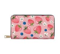 YUNWEIKEJI Preciosa Fresa Rosa, Carteras Cartera de Gran Capacidad para Hombres y Mujeres Carteras Tarjeta de crédito Cartera de Cuero de Microfibra