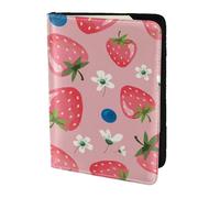 YUNWEIKEJI Preciosa Fresa Rosa, Funda para Pasaporte Cartera de Viaje de Cuero PU Funda para Pasaporte Fundas para Pasaporte 5,5 Pulgadas