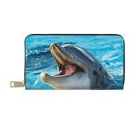 YUNWEIKEJI Precioso delfín Impreso., Carteras Cartera de Gran Capacidad para Hombres y Mujeres Carteras Tarjeta de crédito Cartera de Cuero de Microfibra