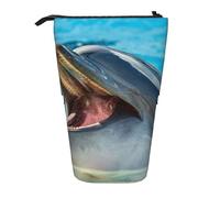 YUNWEIKEJI Precioso delfín Impreso., Estuche telescópico para lápices, Soporte para lápices con Cremallera, Bolsa de Maquillaje, Bolsa para lápices