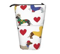 YUNWEIKEJI Precioso Perro Salchicha, Estuche telescópico para lápices, Soporte para lápices con Cremallera, Bolsa de Maquillaje, Bolsa para lápices