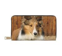 YUNWEIKEJI Precioso Perro Sheltie, Carteras Cartera de Gran Capacidad para Hombres y Mujeres Carteras Tarjeta de crédito Cartera de Cuero de Microfibra