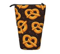 YUNWEIKEJI Pretzels de Dibujos Animados, Estuche telescópico para lápices, Soporte para lápices con Cremallera, Bolsa de Maquillaje, Bolsa para lápices