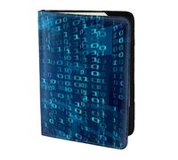 YUNWEIKEJI Programador Código Binario Azul, Funda para Pasaporte Cartera de Viaje de Cuero PU Funda para Pasaporte Fundas para Pasaporte 5,5 Pulgadas