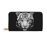 YUNWEIKEJI Pupila Azul Tigre Blanco, Carteras Cartera de Gran Capacidad para Hombres y Mujeres Carteras Tarjeta de crédito Cartera de Cuero de Microfibra