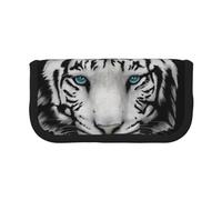 YUNWEIKEJI Pupila Azul Tigre Blanco, Estuche para lápices, Estuche para lápices de Lona Bolsa para cosméticos de Gran Capacidad