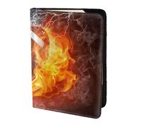 YUNWEIKEJI Quemando fútbol Americano en Fuego, Funda para Pasaporte Cartera de Viaje de Cuero PU Funda para Pasaporte Fundas para Pasaporte 5,5 Pulgadas