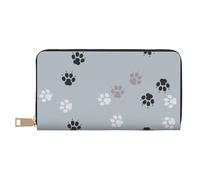YUNWEIKEJI Rastros de Huellas de Patas Cate, Carteras Cartera de Gran Capacidad para Hombres y Mujeres Carteras Tarjeta de crédito Cartera de Cuero de Microfibra