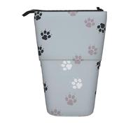 YUNWEIKEJI Rastros de Huellas de Patas Cate, Estuche telescópico para lápices, Soporte para lápices con Cremallera, Bolsa de Maquillaje, Bolsa para lápices