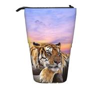 YUNWEIKEJI Relajarse Tigre, Estuche telescópico para lápices, Soporte para lápices con Cremallera, Bolsa de Maquillaje, Bolsa para lápices