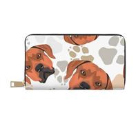YUNWEIKEJI Ridgeback de Rodesia con Amor, Carteras Cartera de Gran Capacidad para Hombres y Mujeres Carteras Tarjeta de crédito Cartera de Cuero de Microfibra